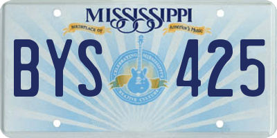 MS license plate BYS425