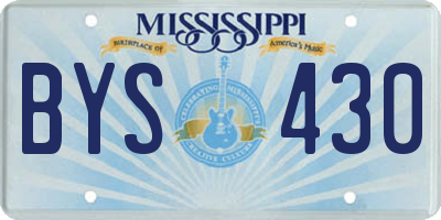 MS license plate BYS430