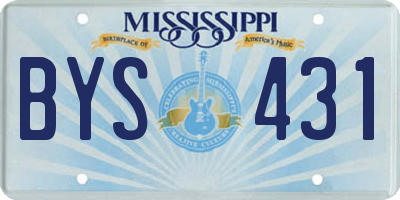 MS license plate BYS431