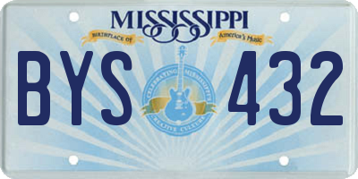 MS license plate BYS432
