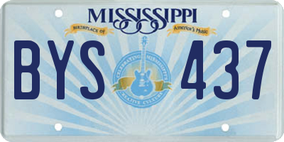 MS license plate BYS437