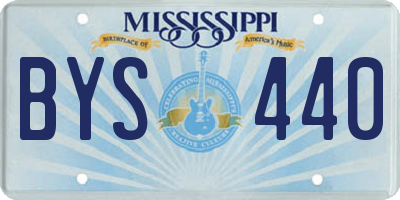 MS license plate BYS440