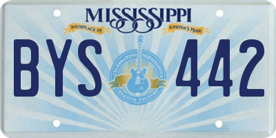 MS license plate BYS442