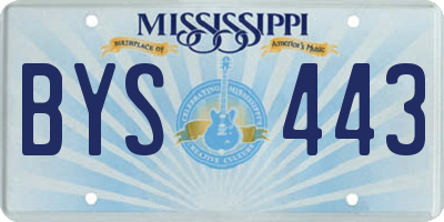 MS license plate BYS443