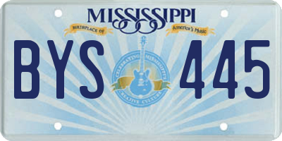 MS license plate BYS445