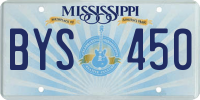 MS license plate BYS450