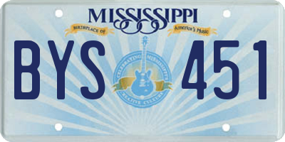 MS license plate BYS451
