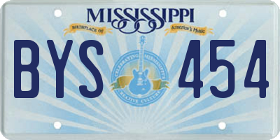 MS license plate BYS454