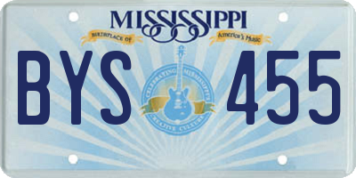 MS license plate BYS455