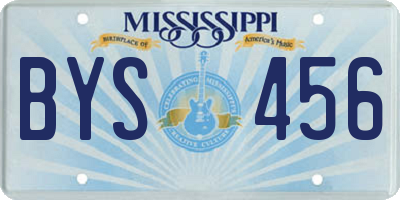 MS license plate BYS456