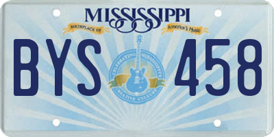 MS license plate BYS458