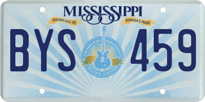 MS license plate BYS459