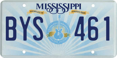 MS license plate BYS461