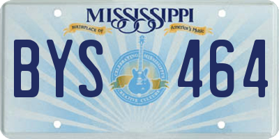 MS license plate BYS464