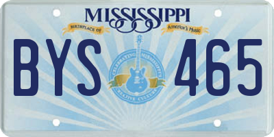 MS license plate BYS465