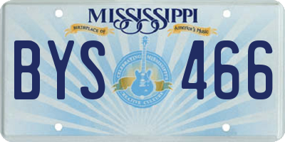 MS license plate BYS466