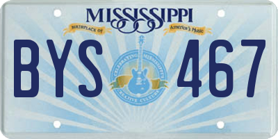 MS license plate BYS467