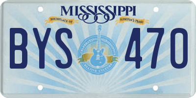 MS license plate BYS470