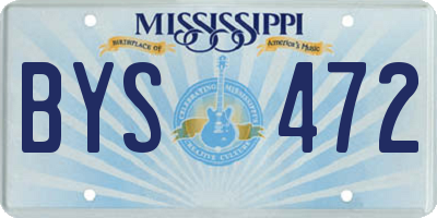 MS license plate BYS472
