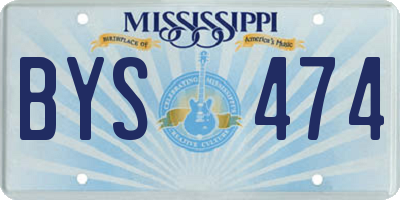MS license plate BYS474