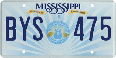 MS license plate BYS475