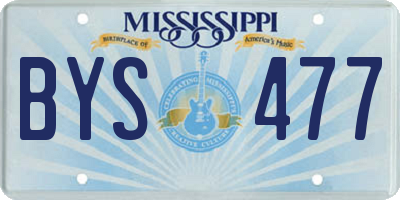 MS license plate BYS477