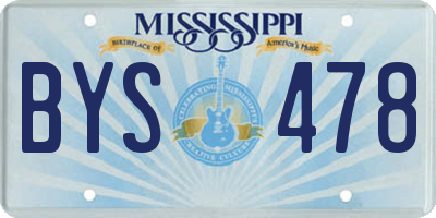 MS license plate BYS478
