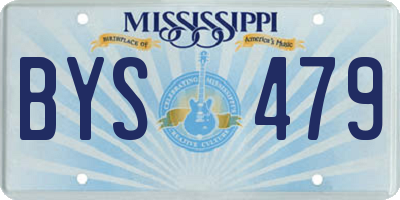 MS license plate BYS479
