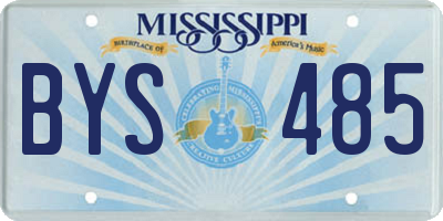 MS license plate BYS485