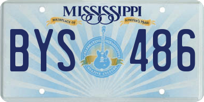 MS license plate BYS486