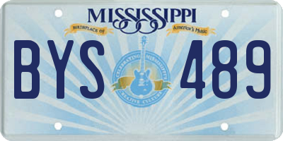 MS license plate BYS489