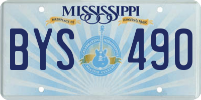 MS license plate BYS490
