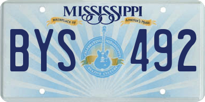 MS license plate BYS492