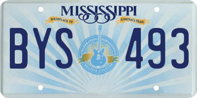 MS license plate BYS493