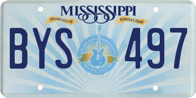 MS license plate BYS497