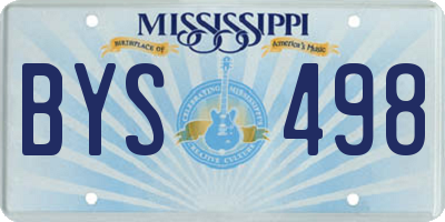 MS license plate BYS498