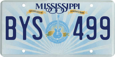 MS license plate BYS499