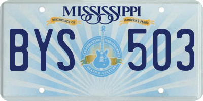 MS license plate BYS503