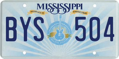MS license plate BYS504