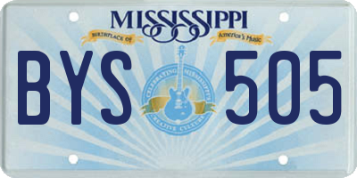 MS license plate BYS505