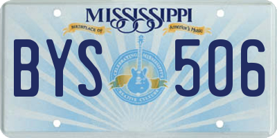 MS license plate BYS506
