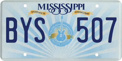 MS license plate BYS507