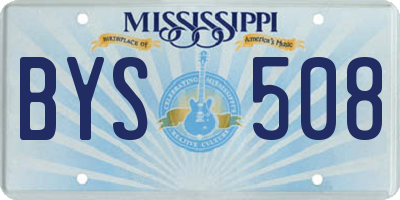 MS license plate BYS508