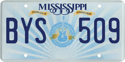 MS license plate BYS509
