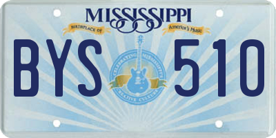 MS license plate BYS510