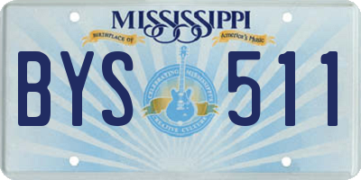 MS license plate BYS511
