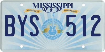 MS license plate BYS512
