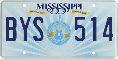 MS license plate BYS514