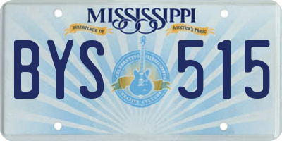 MS license plate BYS515