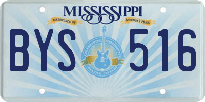 MS license plate BYS516